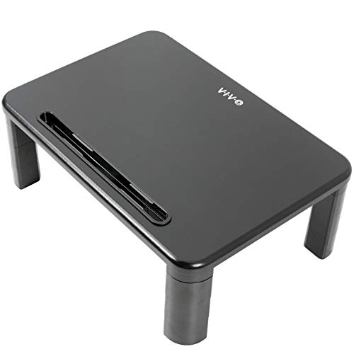VIVO Black Height Adjustable Stacked Desk Stand Riser 16” | Storage Organizer for Computer Monitor, Laptop, Printer, and More (STAND-V000P)