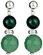 Aventurine & Hunter Green Pearl Earrings
