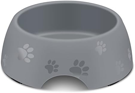 AEMIAO Heavy Duty Melamine Dog Bowl Non-Skid Silicone Rubber Round Bowl Doggie Food Water Feeder Puppy Dish with Cute Paw Painted for Small Medium Dogs Puppy Animals