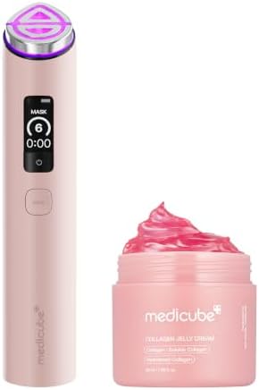 medicube Firm & Glow Device Duo: Booster Pro X2 Pink & Collagen Jelly Cream