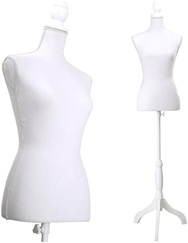 White Female Mannequin Torso Clothing Display W/ White Tripod Stand New