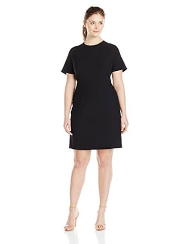 Lark & Ro Women's Plus Size Modern Stretch Cap Sleeve Fit and Flare Dress,  Black, 24/Plus in Kenya | Whizz Wear to Work