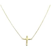 Incredible Chic 14K Yellow Gold Tiny Cross Necklace – Dainty Pendant for Women, 18" Chain, Gift for Her
