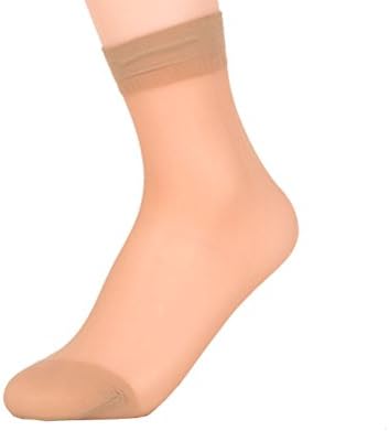 Womens Silk Ankle High Tights Hosiery Socks See Through,Pack of 5