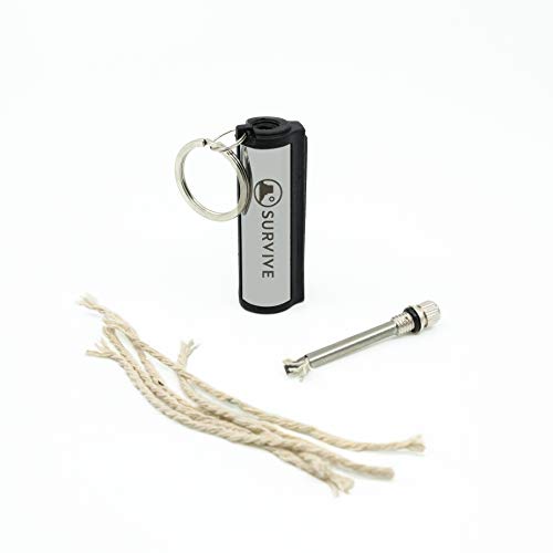 SURVIVE Permanent Match, Pack of 3, The Forever Lighter, Emergency Fire Starter Striker Set, Metal Keychain Unlimited Waterproof Stick