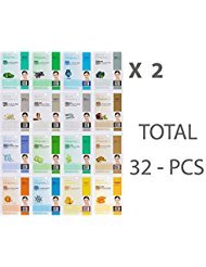 Dermal Korea Collagen Essence Full Face Facial Mask Sheet 32 Combo Pack