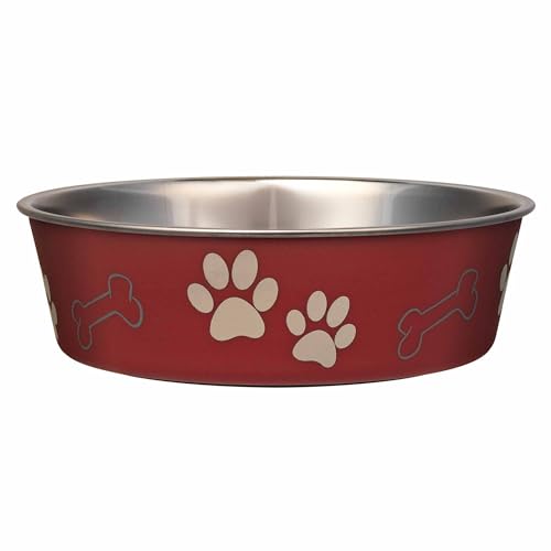 Loving Pets Bella Hundenäpfe aus Edelstahl, auslaufsicherer Futternapf, Katzennapf, Welpenzubehör und Haustierbedarf, ideal für Zuhause und Reisen (Mittel, 9–11 kg, rot (Merlot))