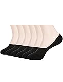 Mens No Show Socks Casual Black Low Cut 6 Pairs Thin Breathable Boat Shoe Liners