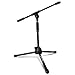 AxcessAbles MS-101L Short Microphone Stand with Boom, Low Profile Mic Stand Mount for Kick Bass Drums, Guitar Amplifiers with Tripod Legs