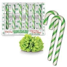 MEAT MANIAC ULTIMATE Novelty Candy Canes Sampler Gift Pack with Sticker- Bacon Candy Canes, Coffee Candy Canes, Gravy Candy Canes & Wasabi Candy Canes