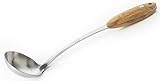 Natural Home Decor Stainless Steel and Bamboo Ladle