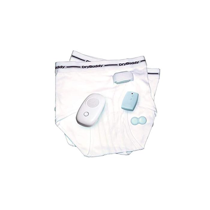 DryBuddyFLEX 3 Wireless Bedwetting & Enuresis Alarm with Magnetic Sensor, Remote & 2 Wetness-Sensing Briefs (22-24”/56…
