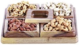 Maison Zoe Snack Serving Dishes - Sheesham Wood - Set of 6 - Classy and Robust - Wooden Appetizer Dishes