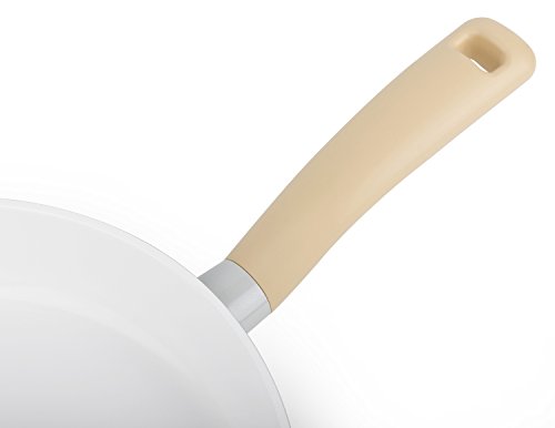 Neoflam 9.5-Inch Retro Cast Aluminum Frying Pan with Soft-Touch Handle and Ecolon Non-Stick Coating, Gray
