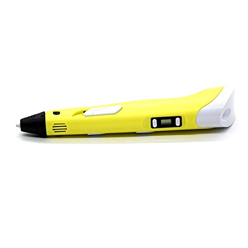 Bren SL LCD 3D Printing Pen，with LCD Screen PLA / ABS / Wood Filament + 3 Free 1.75mm Filament Refills，for Doodling, Art &amp; Craft Making and Education (Yellow)