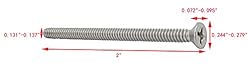 FixtureDisplays® 6-32 X 2" Stainless Flat Head