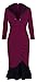 HOMEYEE Women's V Neck Ball Fishtail Pencil Dress UB27