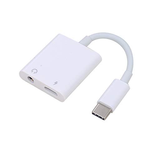 CharmTek 2 in 1 USB Type C to 3.5mm Headphone Jack Charger Adapter dongle, Support PD Fast Charging for Google Pixel 3 3XL 2 2XL, New iPad Pro 12.9" 11" 2018, Essential Phone