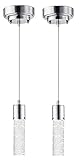 One-Light LED Indoor Mini-Pendant, Chrome Finish with Bubble Glass (2-Pack)