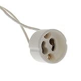 10 Pack GU10 Ceramic Socket Lamp Holder Adapter with 5.9 inch Leads Wire Connector Socket for GU10 Light Bulb