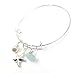 SMALL Best Seller Foam BLUE Sea Glass Charm Bracelet, Adjustable, Sterling Silver, Pearl, Starfish