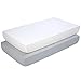 TILLYOU Flannel Cotton Fitted Crib Sheets for Baby Boys Girls, Thermal Warm and Plush Toddler Bed Sheets for All Seasons, Deep Pocket Fits Up to 8” Mattress 28x52, Set of 2, Gray & White