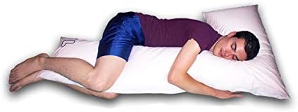 SnuggL L-Shaped 3-in-1 XL Body Pillow & 2 Cases (Cumulus White) with Hypoallergenic Cool Fiber for Side Sleepers, Pregnancy, Knee & Hip Stabilization, Sleeping Discomfort & Back Pain Relief
