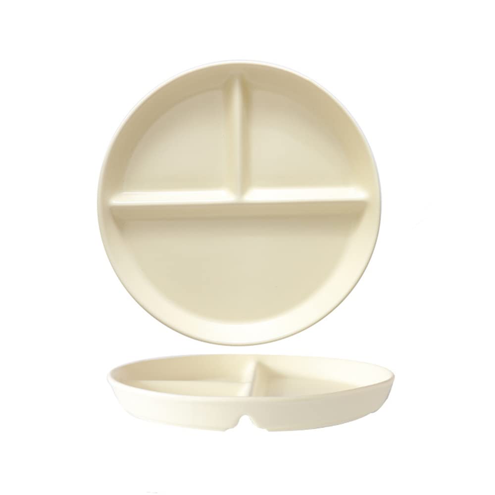 OnePine Porcelain Diet Dinner 3 Compartment Plate, Portion Control Plates, Divided Dinner Plates for Adults