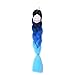 MSHAIR Ombre Jumbo Braiding Hair Extension Synthetic Kanekalon Fiber for Twist Braiding Hair Black/Blue/Light Blue Color 24 Inch 3 Pieces/lot