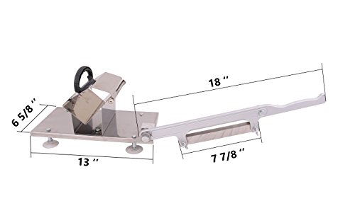 Manual Control Stainless Steel Frozen Meat Slicer Cutting Beef Mutton Potato Vegetable Sheet Cutter Home Kitchen Business Industrial Use (Silver) - Thumbnail 5