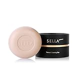 SELLA Premium Natural Cleansing Bar 3.5 oz. 100g - Facial Cleanser Organic Soap Made with Fresh Madagascar Soil, Magical Makeup Remover, Significant Skin Improvement Results