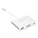 USB-C to VGA Adapter, ARKTEK USB Type C (Thunderbolt 3 Compatible) to VGA + USB 3.0 + USB-C Charging Hub Adapter for MacBook Pro Chromebook Pixel and more (Aluminum Case, Silver)