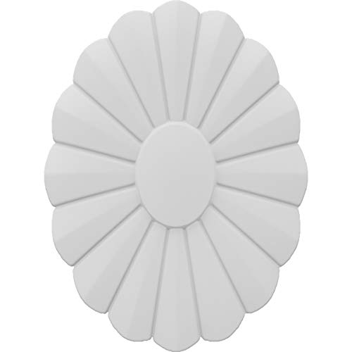 Ekena Millwork ROSC030X040TFNUF 3" W x 4" H x 3/8" P Small Tiffin Rosette, White