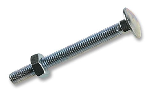 Duratool CB875 M8 x 75mm Coach Bolt & Nut with Bright Zinc Plated, 25 Pack