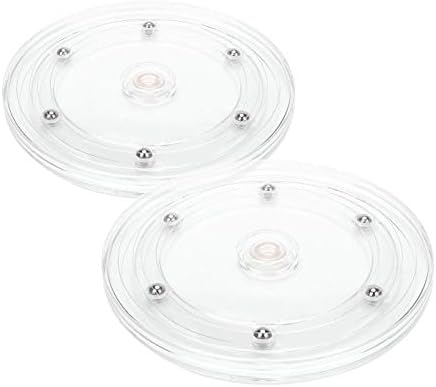 Guaren us 6 Inch Lazy Susan Turntable Organizer, Dual Sided Swivel Steel Ball Bearings Stand for Monitor Kitchen Corner Cabinet Spices Patio Table Pantry Jewelry Organizer, 2 Pieces