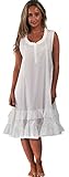 The 1 for U Sleeveless 100% Cotton Nightgown - Layla - White