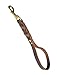 JUPUDA Soft Leather Short Dog Training Leash,16 x 4/5in,Braided Brown Short Leather Lead for Large Extra Large Dogs Hunting and Walking