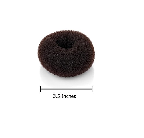 Beaute Galleria - Hair Donut Bun Maker Ring Style Mesh Chignon Ballet Bun Updo (Large, Brown)