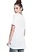 Alexander + David Women's Slub Cotton Modal Tops Burnout Loose V-Neck Boyfriend T-Shirt Stitch Back Casual Tee (White, Small)