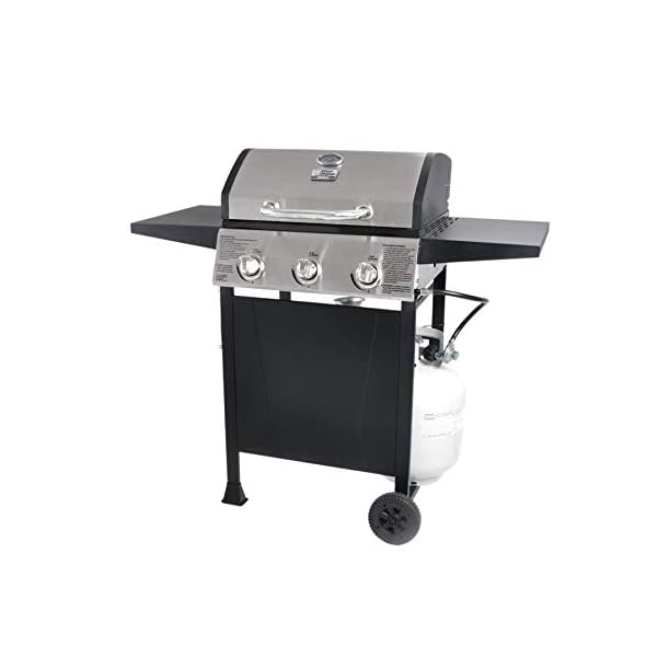 Blue-Rhino-Black-And-SilverPorcelain-And-Stainless-Steel-3-Burner-Liquid-Propane-Gas-Grill