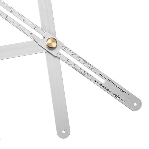 image for Bevel & Corner Protractor, CHARMINER Miter Angle Measuring Ruler, Alum