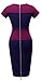 Homeyee Women's Patchwork New OL Casual Career Pencil dress U463 (M, Carmine)