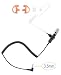 Listen Only Acoustic Tube Earpiece for Speaker Mic or Radio Carried Near Shoulder or Chest, 3.5mm Connector, Cable Length 10 inch, Coil Cord 6 inch, Reinforced Cable, Clear Sound Transmission