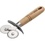 Cake Boss Wooden Tools and Gadgets Stainless Steel Double Pastry Wheel