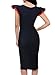 Miusol Women's Buiness Navy Style Deep-V Neck Vintage Bodycon Pencil Dress