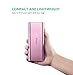 Yoobao Portable Charger 10000mAh Power Bank High-Speed Charging 2 USB Ports with Flashlight Cell Phone External Battery Backup Powerbank Compatible with iPhone X 8 7 6, iPad Tablet and More-Pink