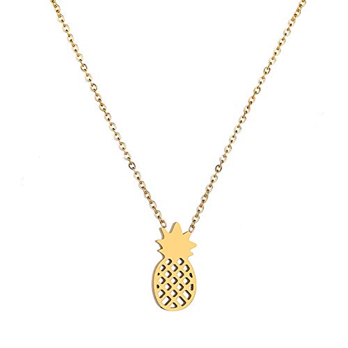 Zealmer Women 18K Gold Plated Hollow Pineapple Pendant Necklace