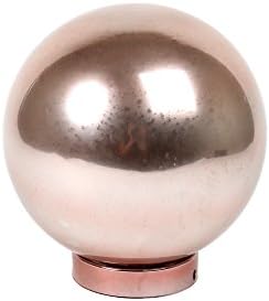 Truu Design Sparkling Starry Globe Night Light, Rose Gold CTG Beautiful Decorative Round Glass Lamp, 8 x 8.5 inches