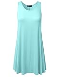 DRESSIS Women's A-Line Flowy Long Tunic Tank Top S-3XL (15 Colors)