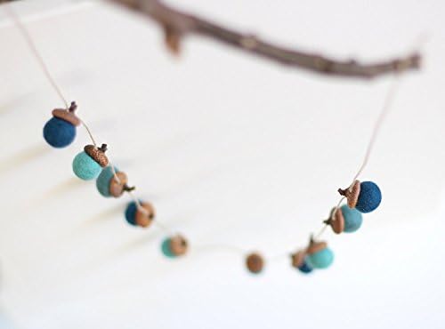 Felted Acorn Garland - Sea